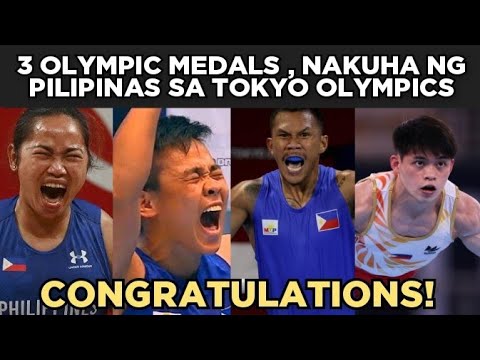フィリピン東京オリンピック2020のオリンピックメダル3個! おめでとう