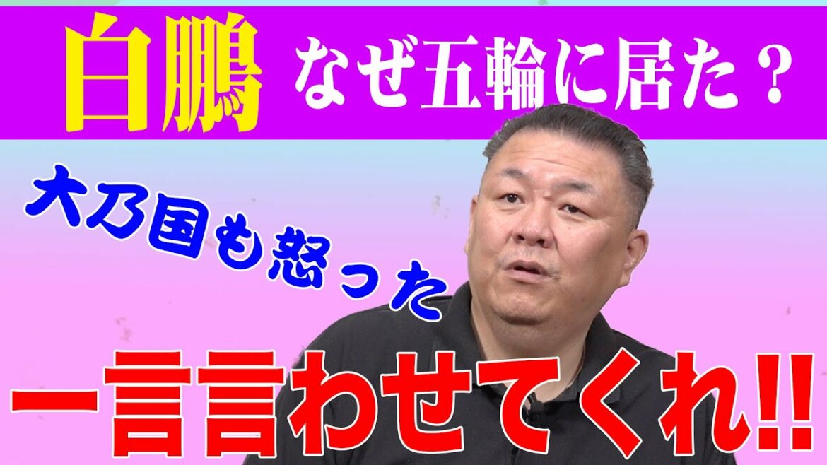【白鵬】大乃国も怒った!オリンピックになぜ居た?原因は?一言言わせてくれ