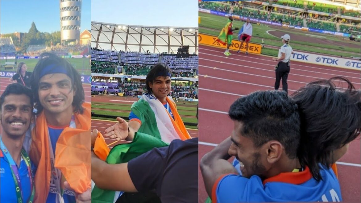 NEERAJ CHOPRA IS BEING CHEERED BY INDIAN 🇮🇳 AND USA 🇺🇸 CROWD 👏🏻 | WORLD ATHLETICS CHAMPIONSHIPS' 22