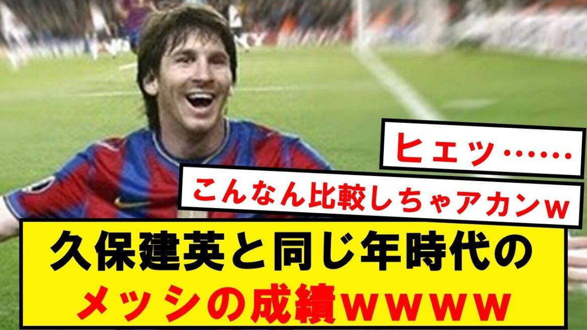 【人外】久保建英と同じ年時代のメッシの成績wwwwwwwwwwwww