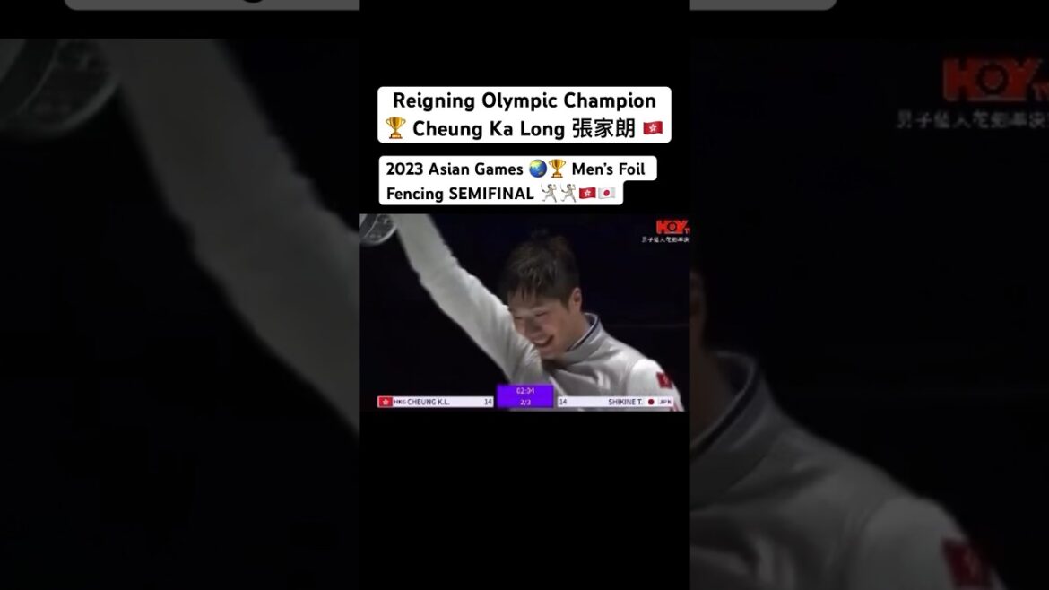 Olympic Champion Cheung Ka Long 張家朗 Hong Kong v Shikine Takahiro Japan | Asian Games 🌏🏆 Fencing 🤺