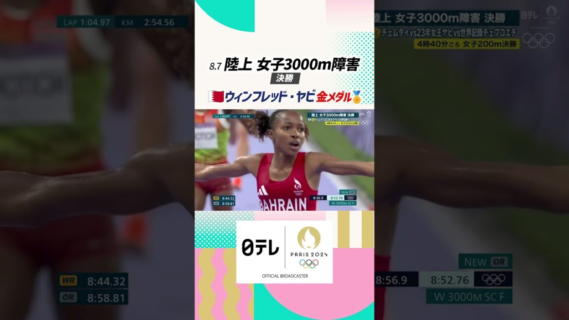 【パリオリンピック™】#陸上 女子3000m障害決勝 #ウィンフレッド・ヤビ #金メダル #オリンピックレコード #オリンピック #パリ五輪 #shorts