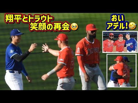 最高の再会‼️大谷とトラウトそしてアデルが…🤣 【現地映像】3/23オープン戦vsエンゼルスShoheiOhtani