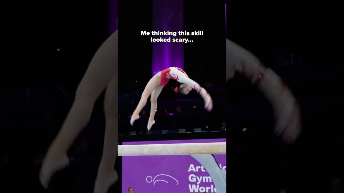 She really said “let me add a full twist🥱” #gymnastics #china #beam #worldchampionships