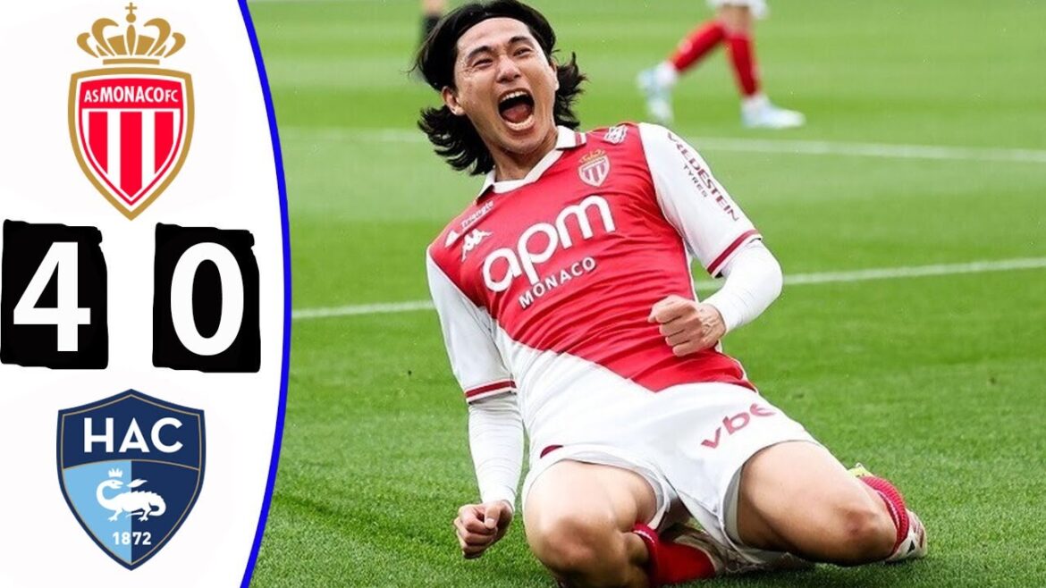 南野 2ゴール — モナコ 4-0 ル・アーヴル — 全ゴールハイライト — 2025年4月27日