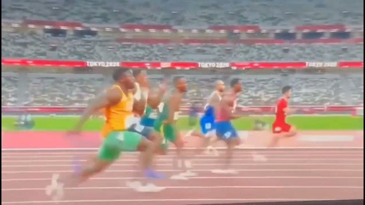 Tokyo 2020 Olympic Games : 100m Semi Final 3 Side View Su Bingtian 9.83