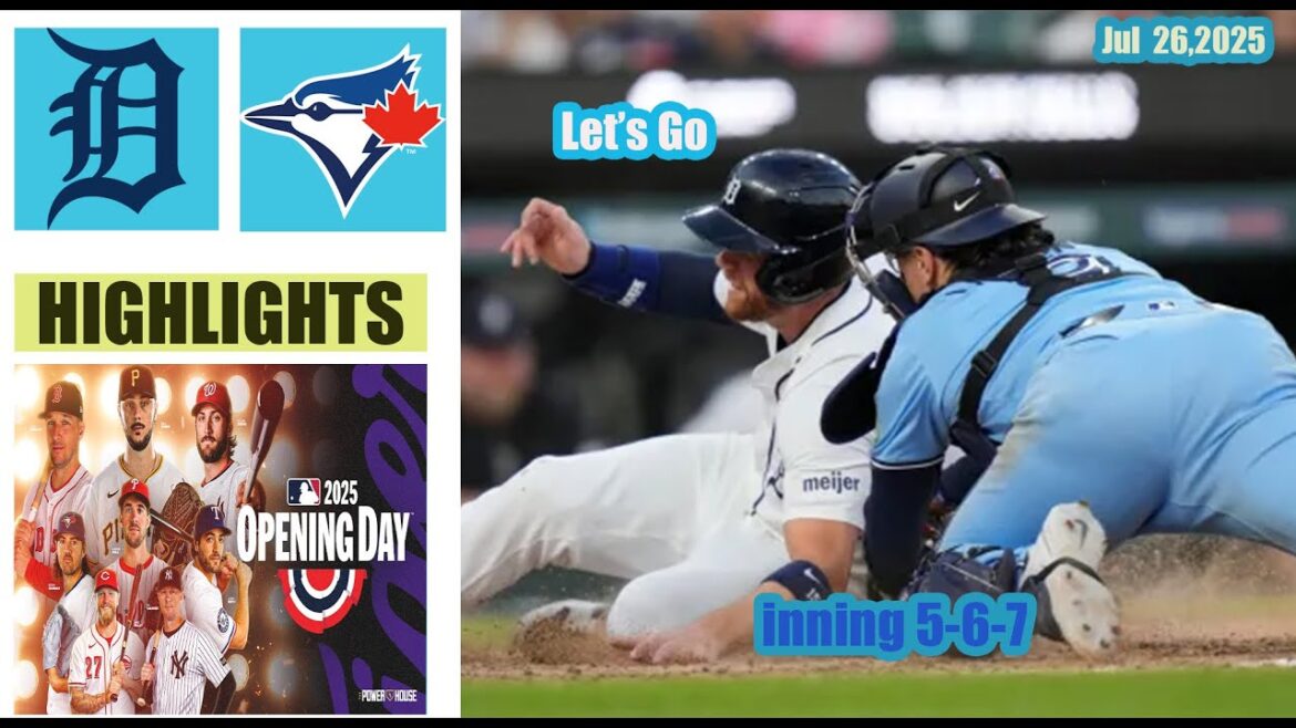 Detroit Tigers vs Toronto Blue Jays Inning 5-6-7 Game Highlights MLB 26/7/2025 MLB Season 2025