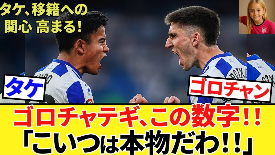 【Take Kubo!!】調べてみたらビビった!!こいつは本物、ゴロチャテギ!!(数字をみて!!)今季ソシエダ希望の光!!タケ、移籍情報もキタコレ!!