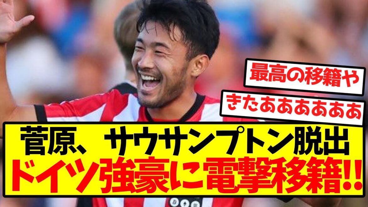 【超激アツ】菅原、サウサンプトン脱出ドイツ強豪に電撃移籍!!