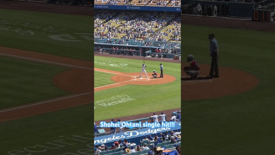 Shohei Ohtani single hit! 大谷翔平ヒット!#dodgers #shoheiohtani #shohei #大谷翔平