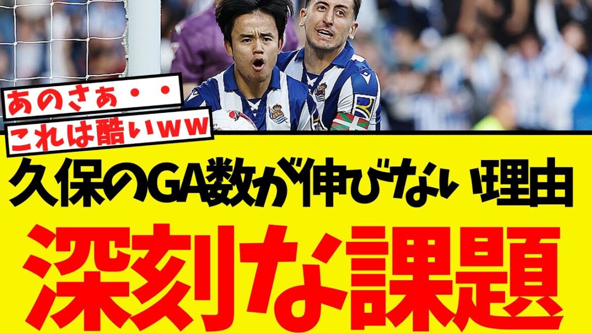 久保建英のGA数が伸びなかった理由が判明・・大きな課題が指摘される