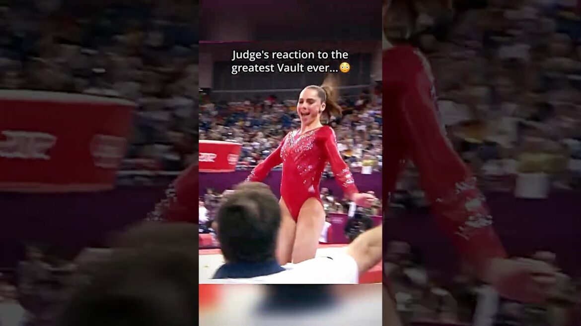 She literally turned into😮 #gymnastics #judge #reaction #sports #olympics