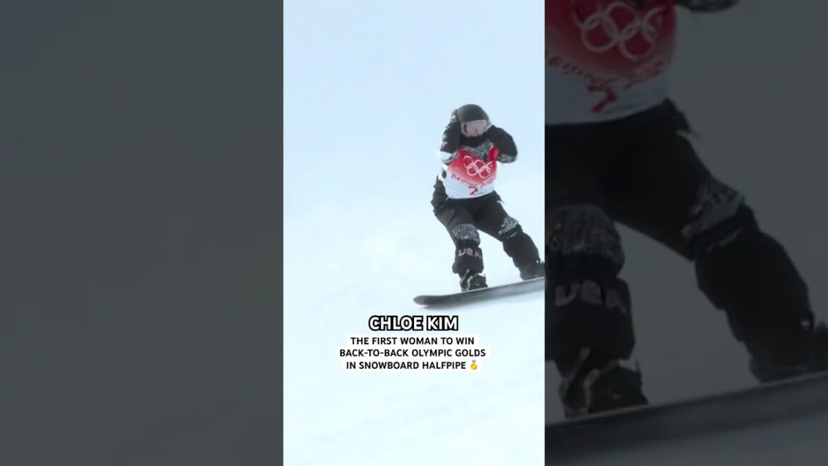 Chloe Kim becomes the first woman to win back-to-back Olympic gold medals in snowboard halfpipe