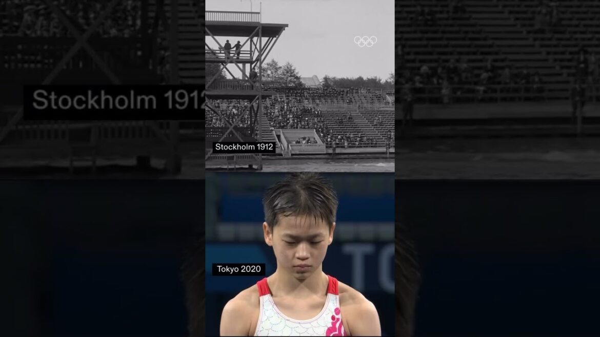 ダイビングは 108 年違います 🤩 1912 年ストックホルム vs 東京 2020 #diving 📹 @olympics