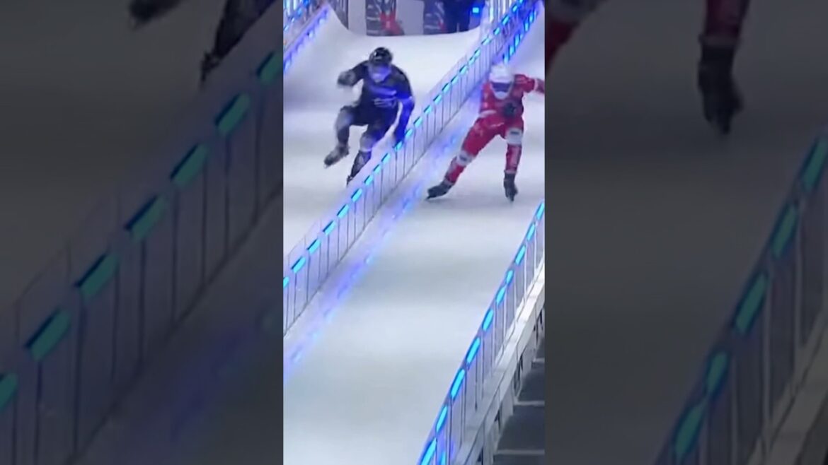 💨 Ice Crash Turned ROCKET Slide! #Shorts #iceskating #figureskating #viral