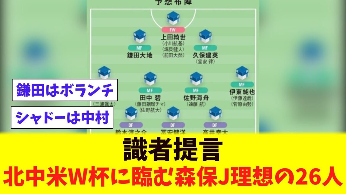 識者提言　北中米W杯に臨む森保J理想の26人