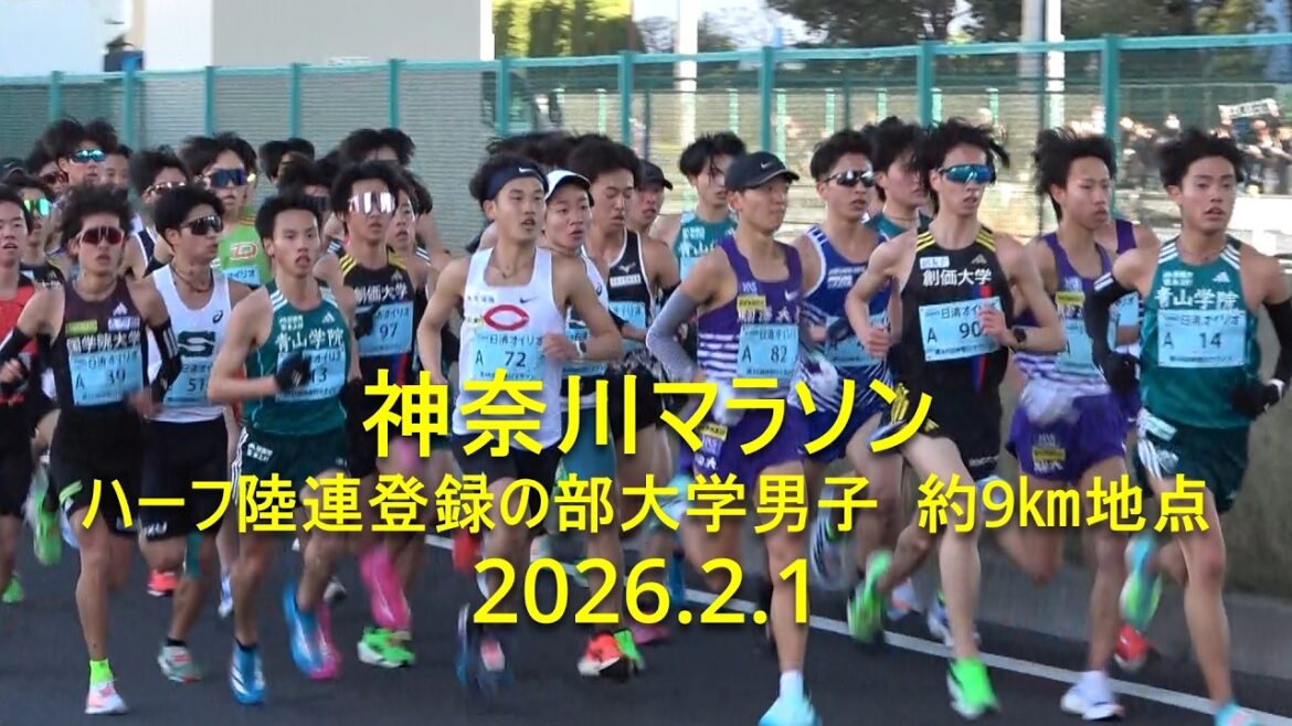 神奈川マラソン 男子ハーフの部  約9㎞地点 2026.2.1
