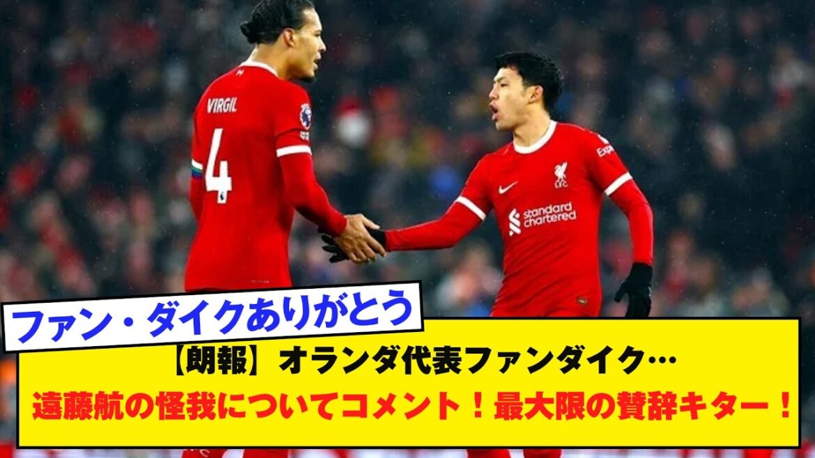 【朗報】オランダ代表ファンダイク…遠藤航の怪我についてコメント！最大限の賛辞キター！