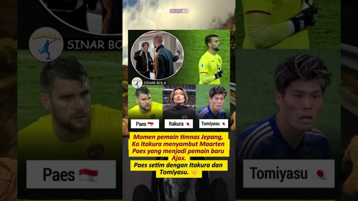 Ko Itakura menyambut Maarten Paes yang menjadi pemain baru Ajax #footballshorts