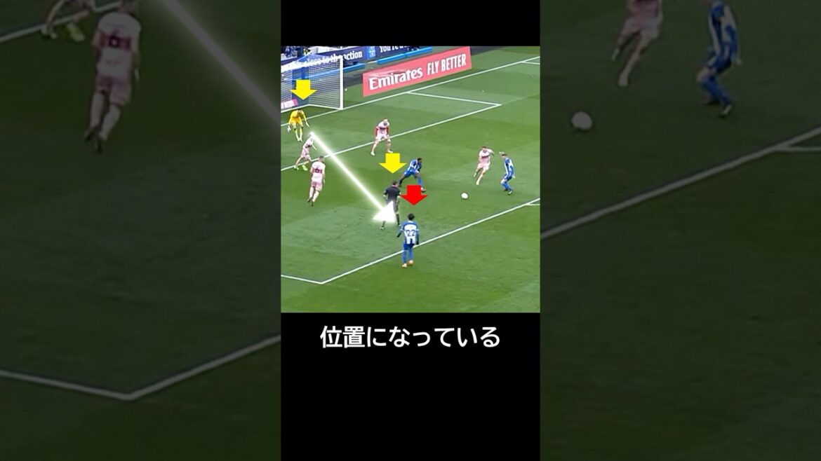 審判を利用した！？三笘薫がまさかの技を使いチームに得点を与えた日！ #サッカー