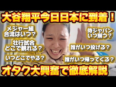 大谷翔平先ほど日本に到着!メジャー組も続々と日本へ!侍ジャパンが揃うのはいつ!?試合に出れるのは?オタクが徹底解説!!