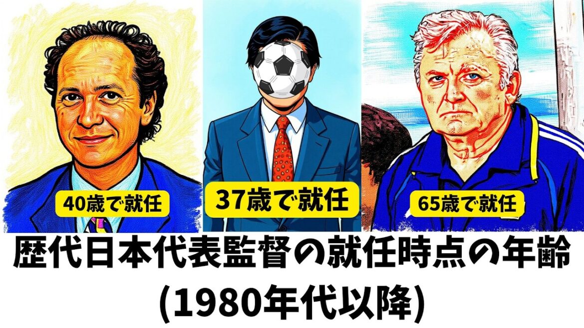 歴代日本代表監督の就任年齢時の年齢(1980年代以降) #サッカー日本代表  #samuraiblue #森保一