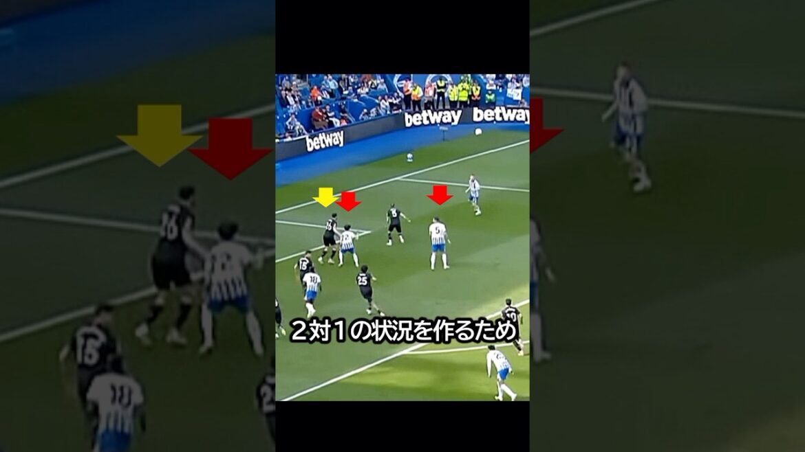 三笘IQだ！三笘薫が瞬時に数的有利をクリエイトしゴールを生み出した日！ #サッカー