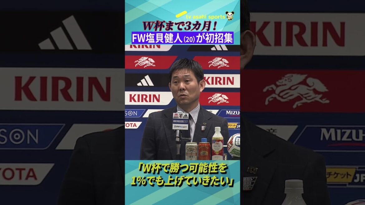 【W杯まで３カ月】20歳の塩貝健人が初招集！森保ジャパン3月シリーズメンバー発表 #日本代表 #サッカー