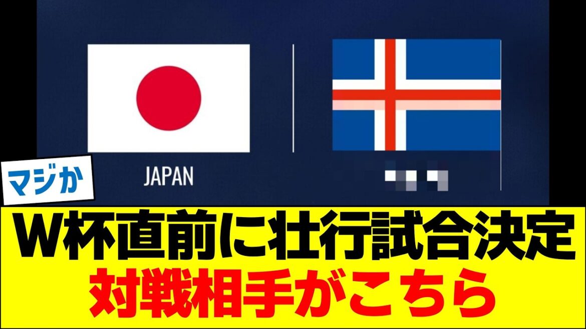 Ｗ杯直前に壮行試合決定！対戦相手がこちら