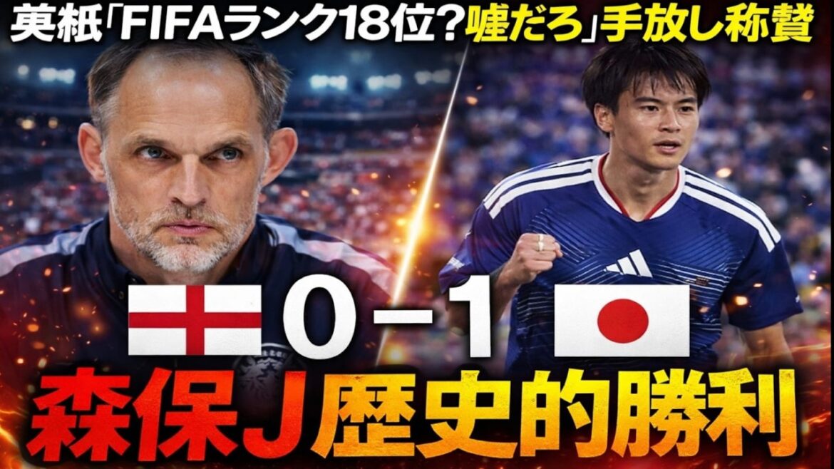 【海外騒然】FIFA4位イングランド撃沈！日本代表がウェンブリーで奇跡…三笘薫の一撃に英国メディア絶句