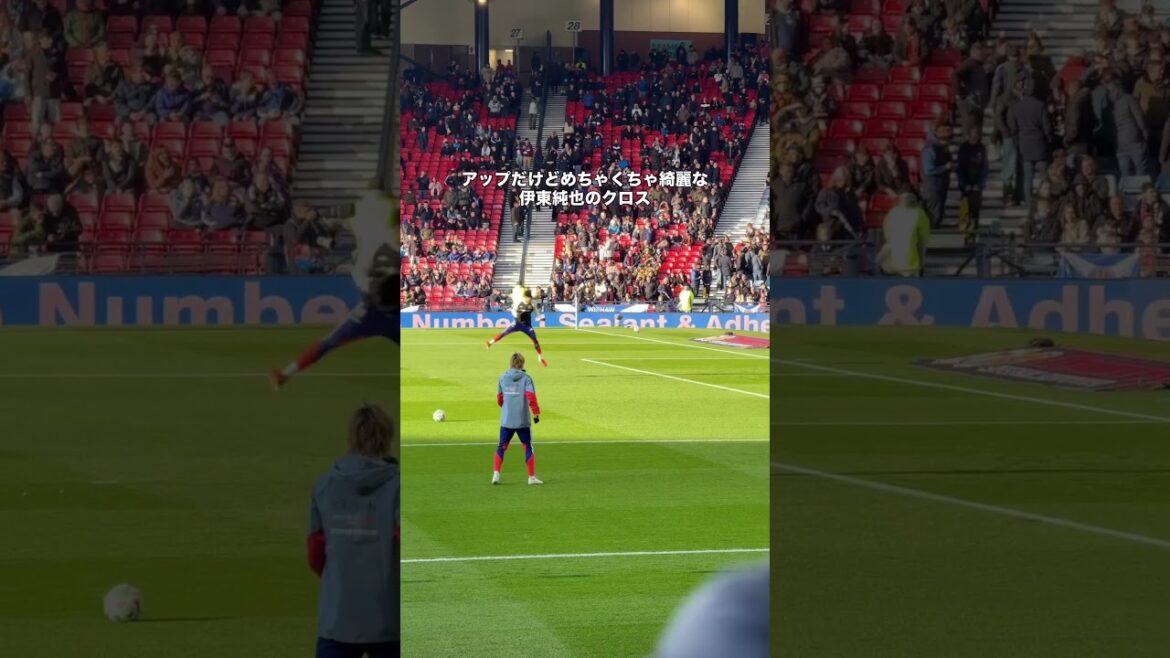 伊東純也のアップでのクロスが綺麗 #サッカー #サッカー日本代表 #伊東純也