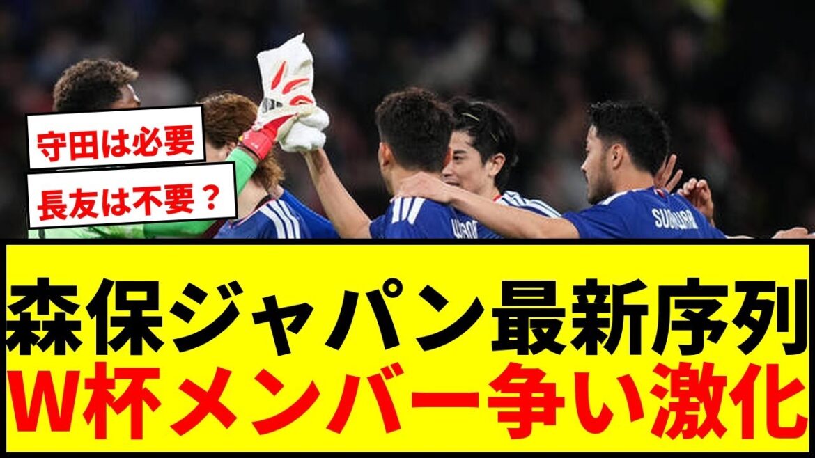 【衝撃】森保ジャパン最新序列！W杯26人枠“選出確実”は13人！けが人次第でメンバー争い最終局面へ