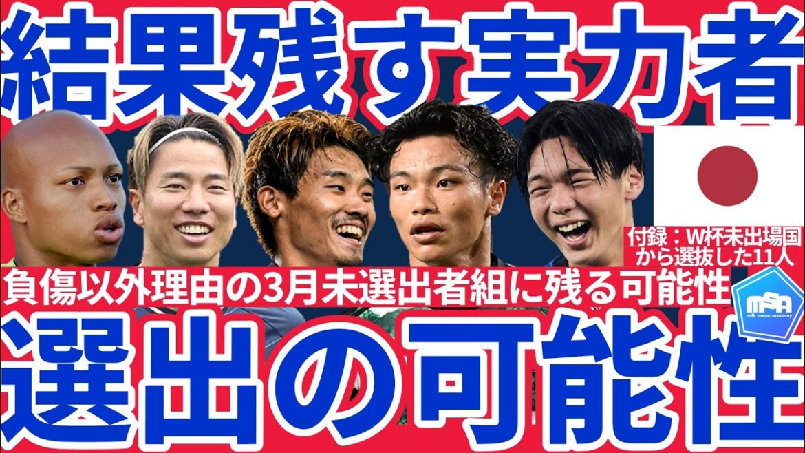 【最終選出の可能性は│日本代表】守田英正/浅野拓磨ら前回出場者&小久保玲央ブライアンらパリ五輪組/喜多壱也ら初代表組の最終下剋上