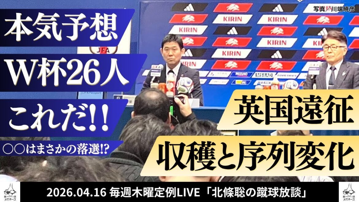 【サッカー日本代表】W杯メンバー26名を本気予想！ 守田は入るか？ 長友が必要な理由は？　北條聡の蹴球放談 #シン・蹴球眼鏡