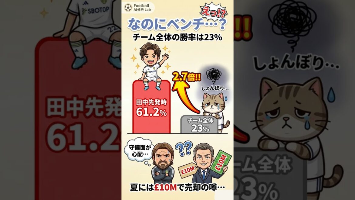 田中碧の勝率61.2%なのにベンチ？ リーズの謎 #shorts