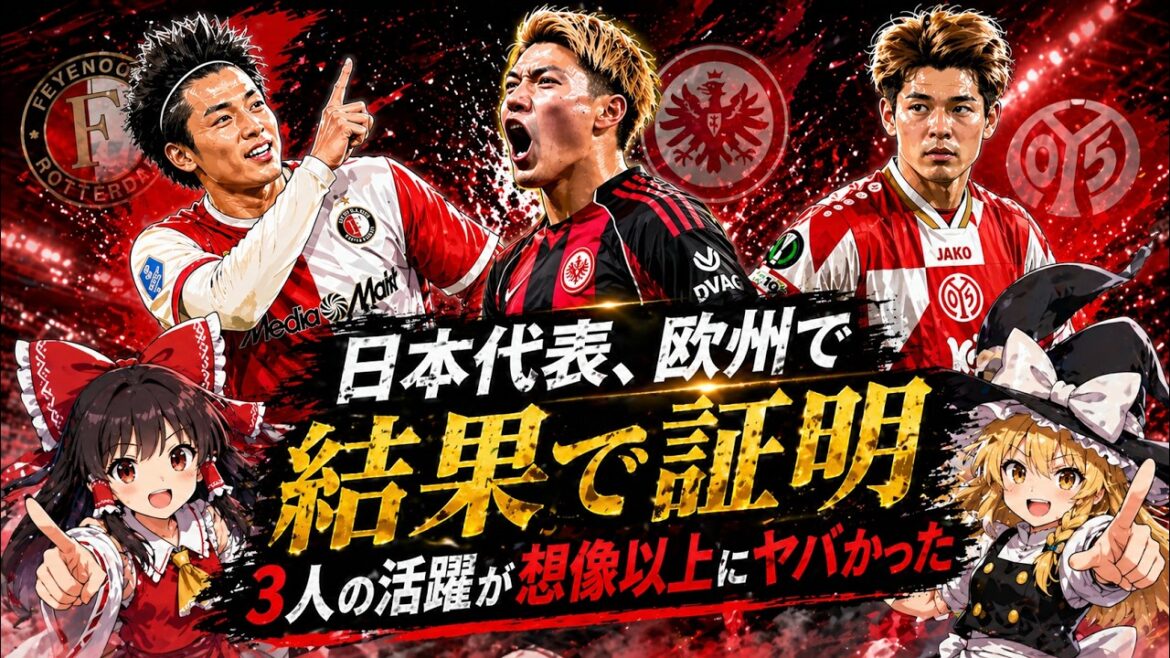 【サッカー日本代表】欧州で結果を証明！上田綺世25ゴール・堂安律・佐野海舟がヤバすぎた！【ゆっくり解説サッカー】