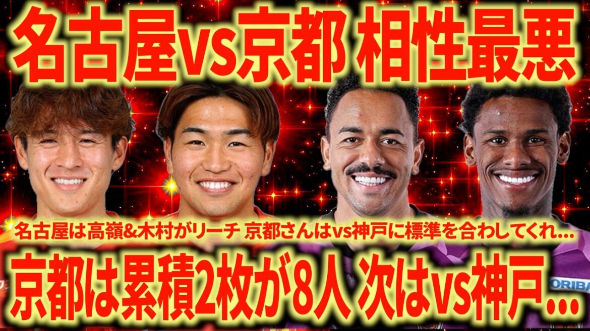 【相性最悪】vs京都は2年勝ちなし。累積問題もあり明日はとんでもなく難しい試合になりそうです。