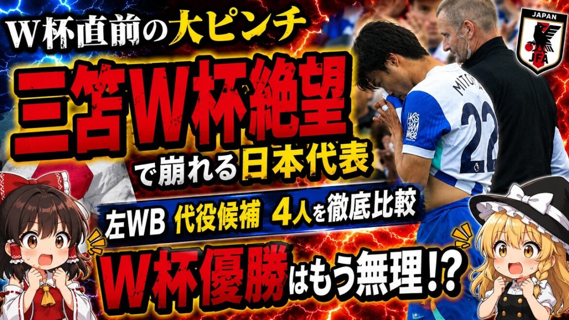 【森保ジャパン激震】三笘薫離脱で左WBは誰だ！？ 代役4人を徹底比較【ゆっくり解説サッカー】