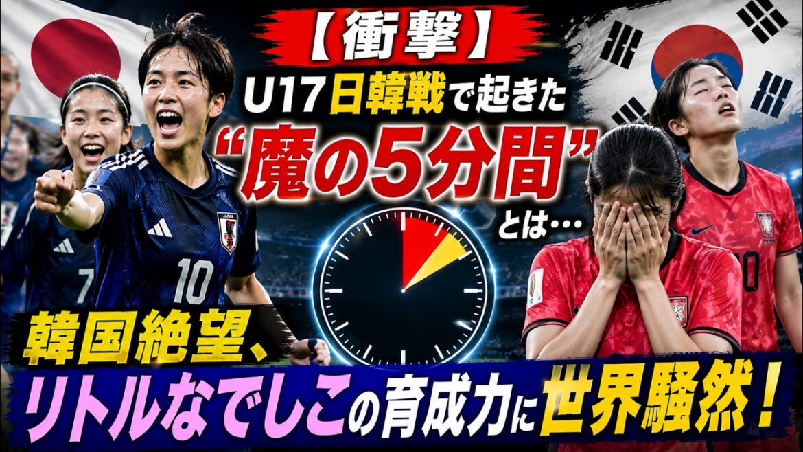 【衝撃】U17日韓戦で起きた“魔の5分間”とは…韓国絶望、リトルなでしこの育成力に世界騒然！