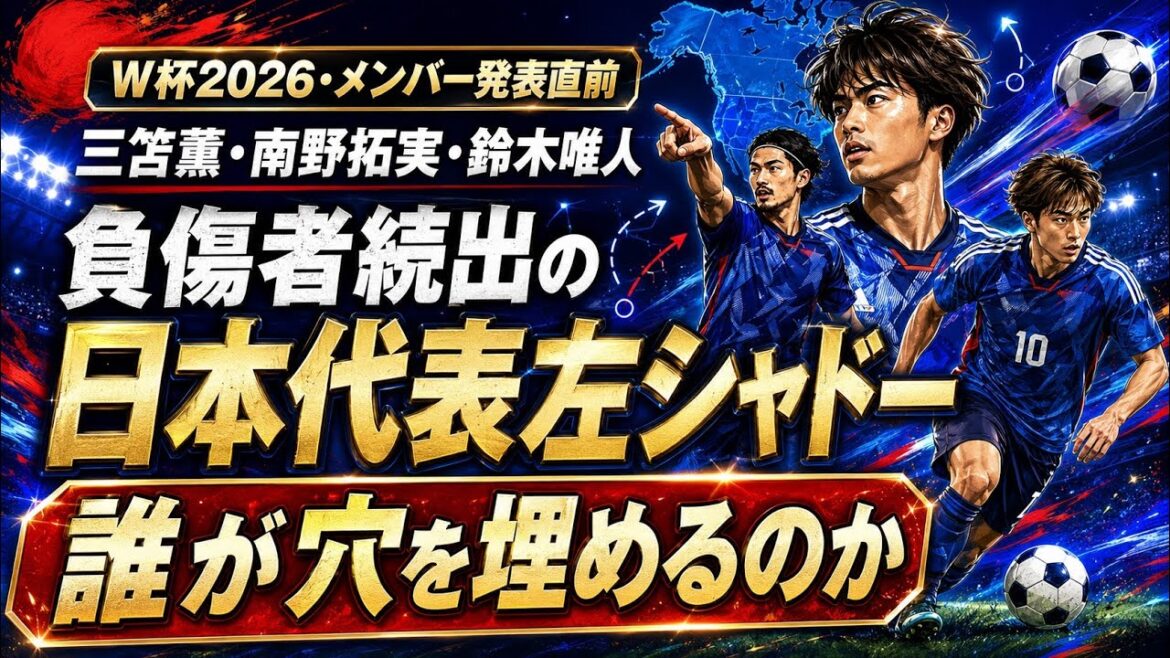三笘薫・南野拓実・鈴木唯人…負傷者続出の日本代表左サイド、誰が穴を埋めるのか【W杯2026・メンバー発表直前】 三笘薫・南野拓実・鈴木唯人…負傷者続出の日本代表左サイド、誰が穴を埋めるのか【W杯2026・メンバー発表直前】