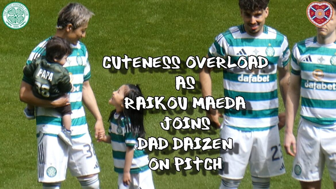 Cuteness Overload as Raikou Joins Dad Daizen Maeda on Pitch - 前田 大然 -  - Celtic 3 - Hearts 1