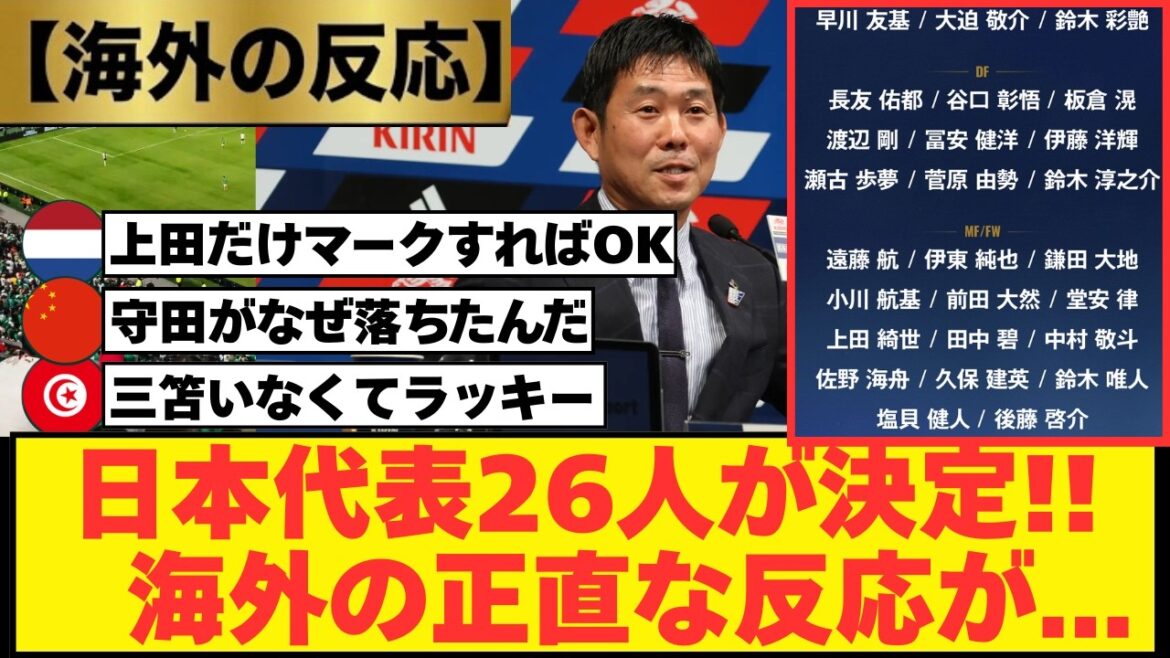 【海外の反応】W杯日本代表メンバーに対する対戦国サポの評価がこちら...