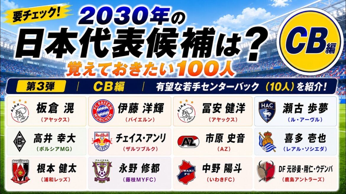 【2030年日本代表大予想】CB編｜覚えておきたい若手有望株10人 (市原吏音/濃野公人/梅木怜など)