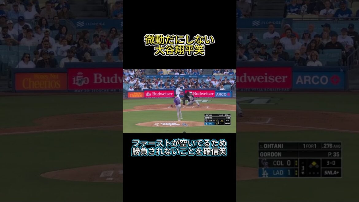 打席で微動だにしない大谷翔平!四球を確信笑 #shorts #mlb #ドジャース #大谷翔平