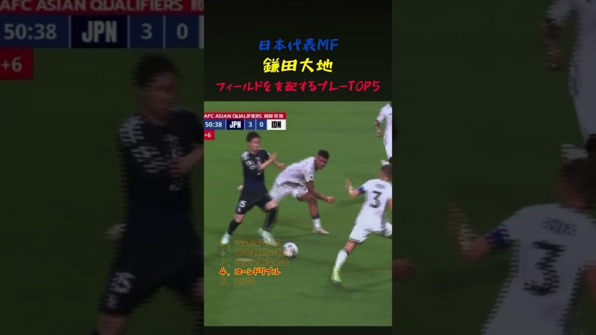日本代表の心臓鎌田大地の闘志を燃やすプレー5選 #サッカー #ワールドカップ