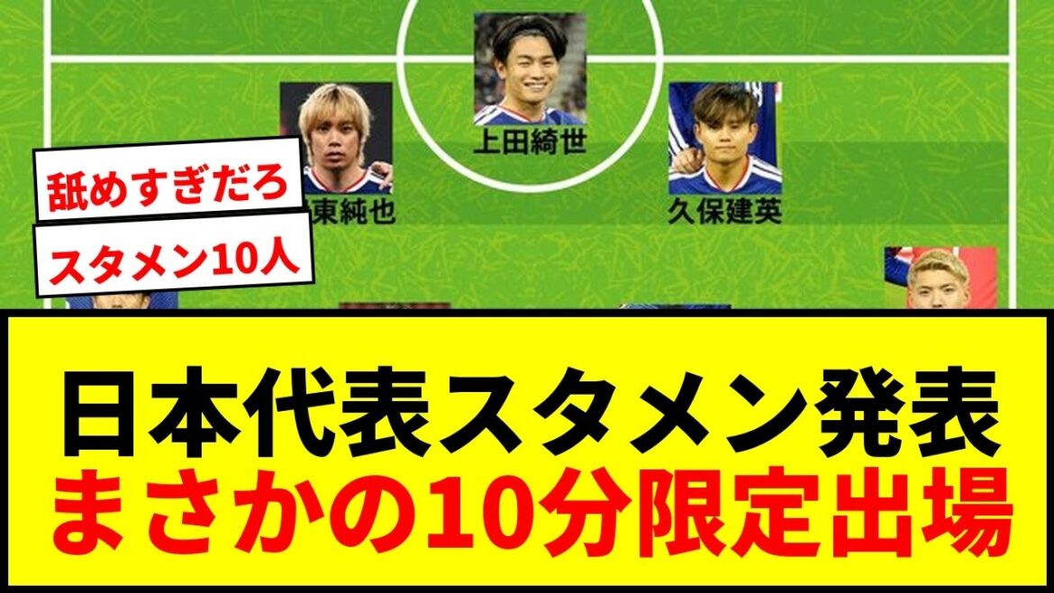 【速報】日本代表スタメン発表!久保建英・遠藤航が半年ぶり、冨安健洋が2年ぶり出場!吉田麻也は10分限定先発で会場どよめきwwww 【速報】日本代表スタメン発表!久保建英・遠藤航が半年ぶり、冨安健洋が2年ぶり出場!吉田麻也は10分限定先発で会場どよめきwwww