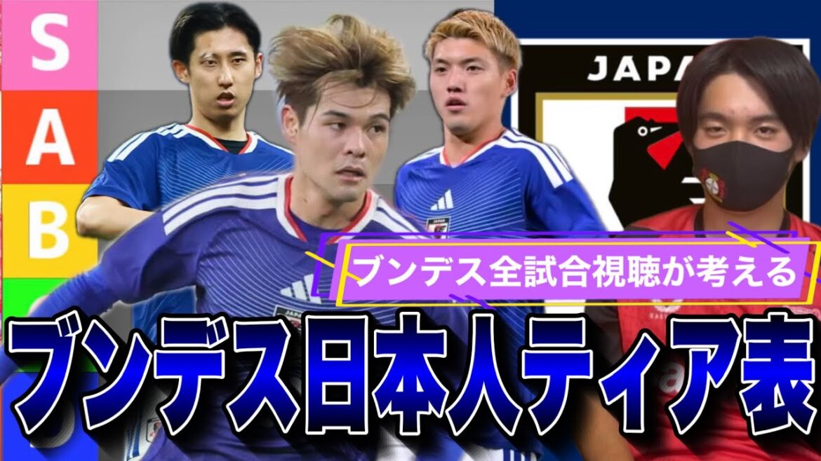 25-26ブンデスでの日本人の活躍度合いを全試合見てティア表形式でまとめてみました！