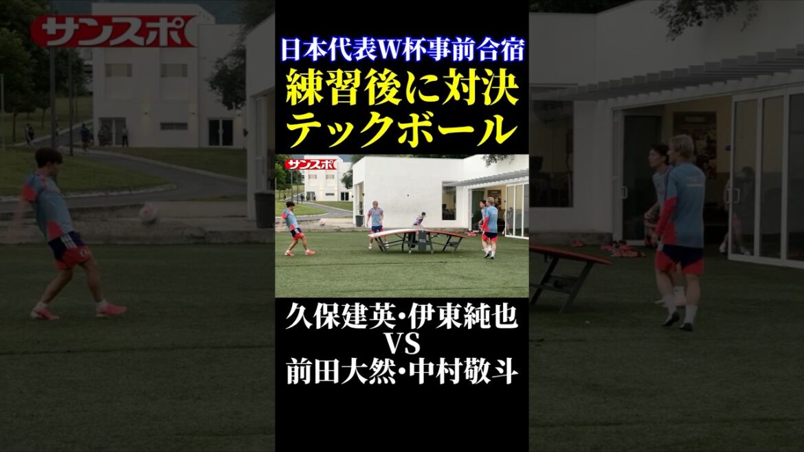 【日本代表】久保・伊東vs前田・中村、練習後にテックボール