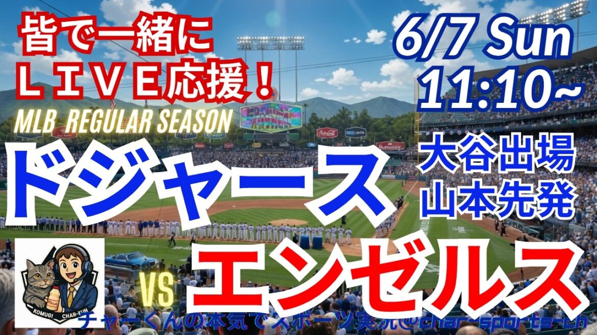 【大谷出場・山本先発!同時視聴ライブ応援】MLBドジャースVSエンゼルスをラジオ風に実況ライブ応援! #大谷ホームラン #大谷翔平 #ドジャース #MLBLIVE #MLBライブ #野球 #mlb