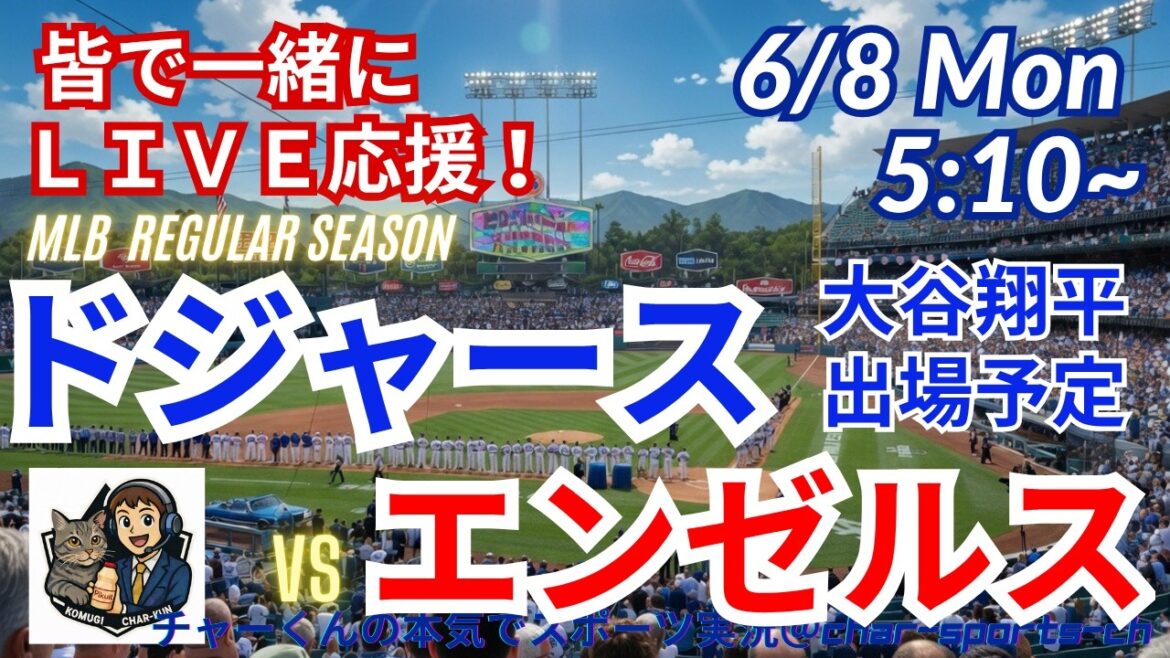 【大谷出場!同時視聴ライブ応援】MLBドジャースVSエンゼルスをラジオ風に実況ライブ応援! #大谷ホームラン #大谷翔平 #ドジャース #MLBLIVE #MLBライブ #野球 #mlb #二刀流